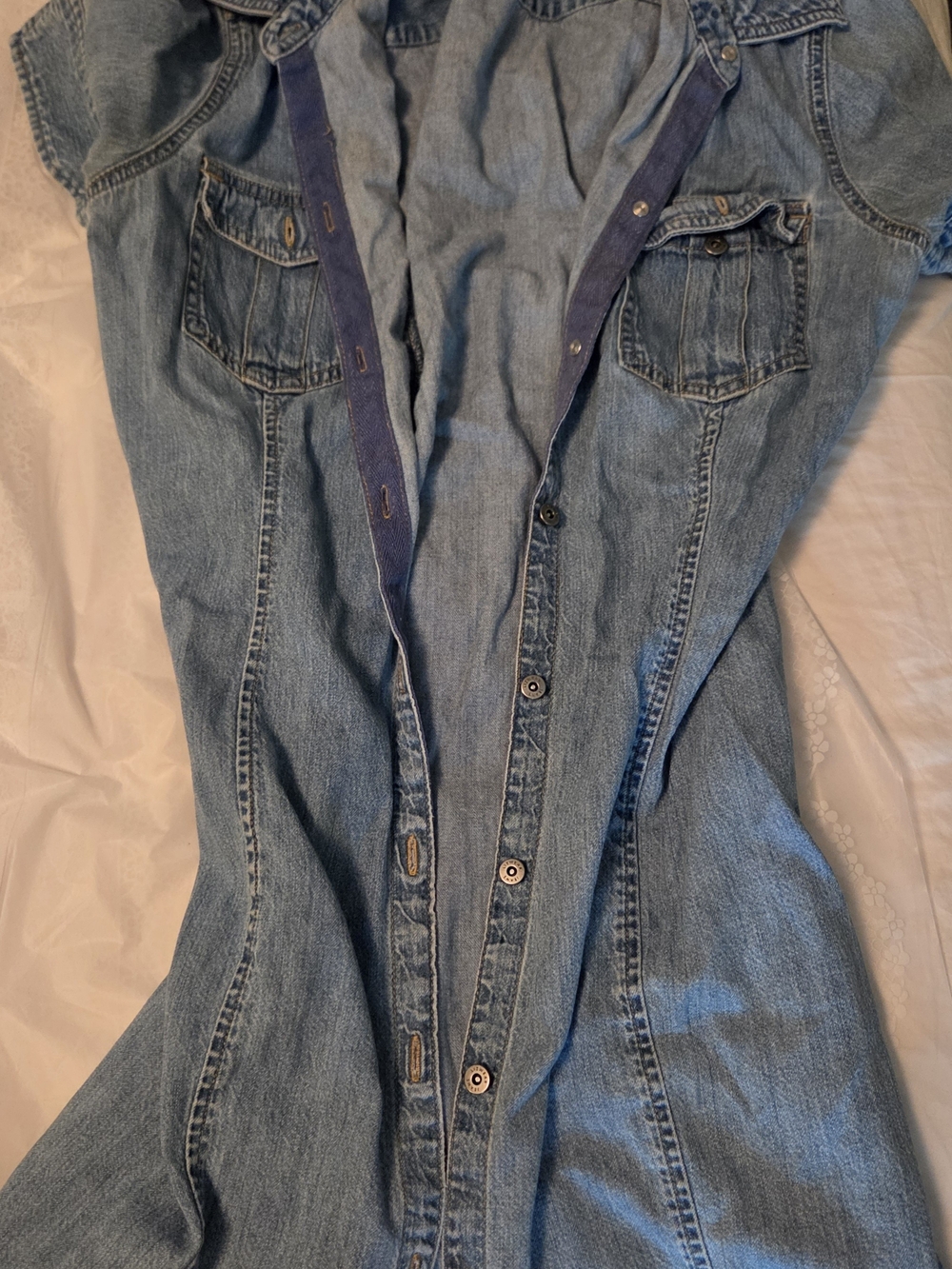 Liz Claiborne Vintage Light Blue Denim Midi Dress